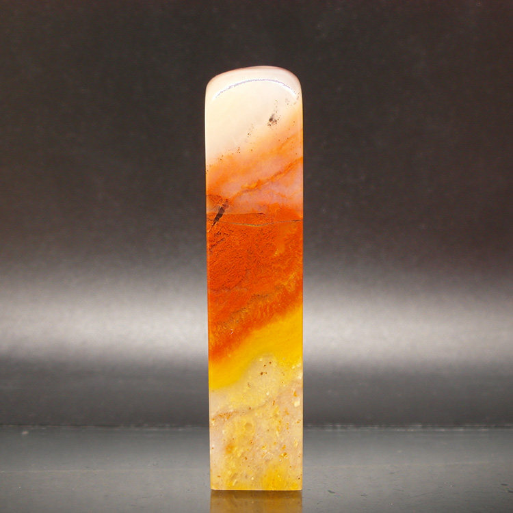 天然印石章料产地巴林石红花彩冻石印章篆刻石料16*16*78mm