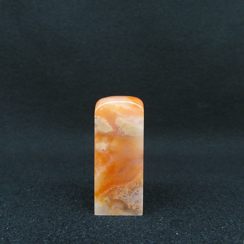 天然印石产地巴林石章料红芙蓉冻石印章篆刻石料20*20*51mm