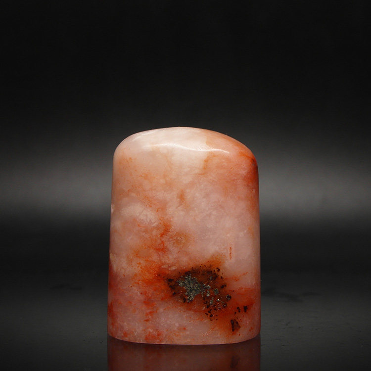 天然印石闲章料产地巴林石红花粉彩冻石随形印章篆刻石料30*19*41