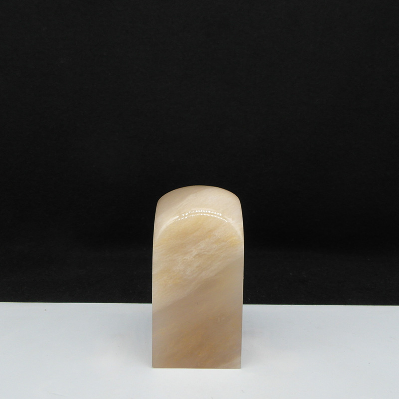 天然印石产地巴林石俏色冻石印章篆刻石料28*28*57mm