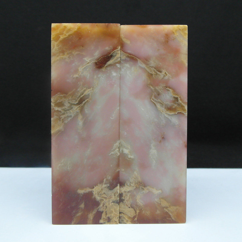 天然印石对章料巴林石藕粉地黄花冻石印章篆刻石料26*26*77mm*2