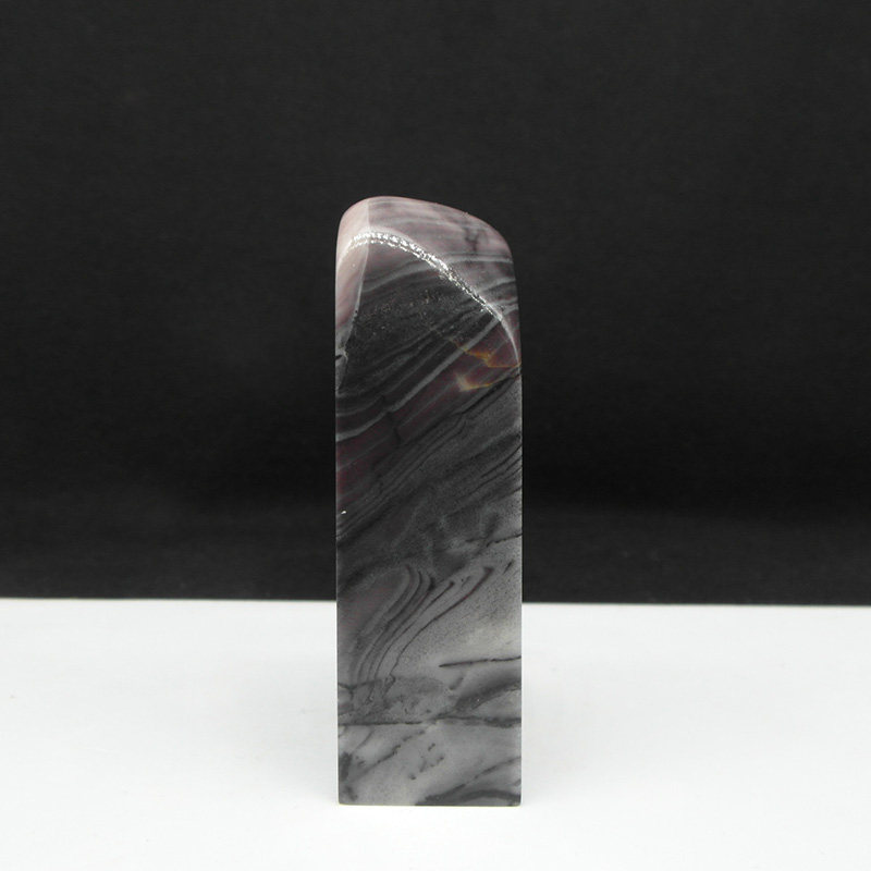 天然印石产地巴林石紫云玛瑙纹冻石印章篆刻石料20*20*68mm