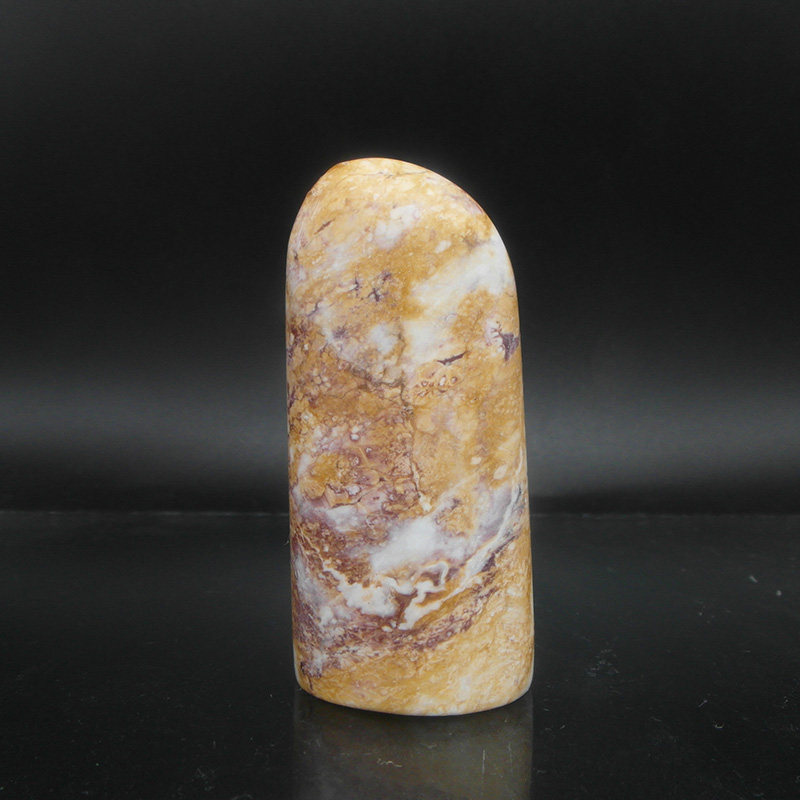 天然印石产地巴林石章料黄花彩冻石随形闲章篆刻石料19*30*65mm