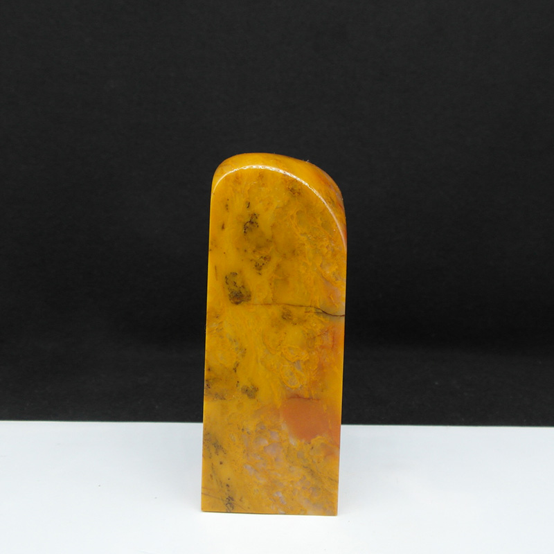 天然印石产地巴林石黄花冻石印章篆刻石料30*30*82mm