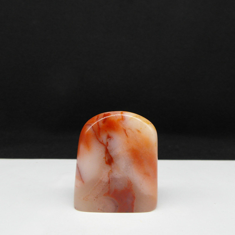 天然印石闲章料巴林石红花俏色冻石随形印章篆刻石料17*35*41mm