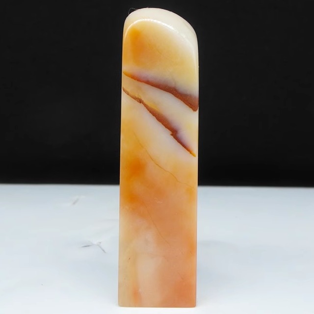 天然印石产地巴林石俏色章料金银冻石印章篆刻石料15*15*61mm