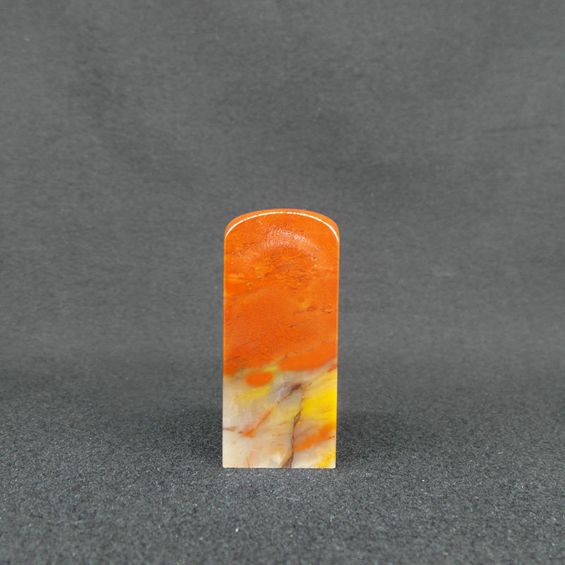 天然印石产地巴林石章料朱砂红冻石印章篆刻石料27*21*61mm