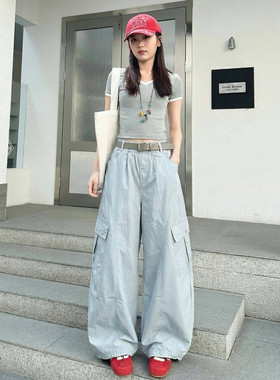 青少年工装裤2026年夏季大口袋工装裤5092B薄款