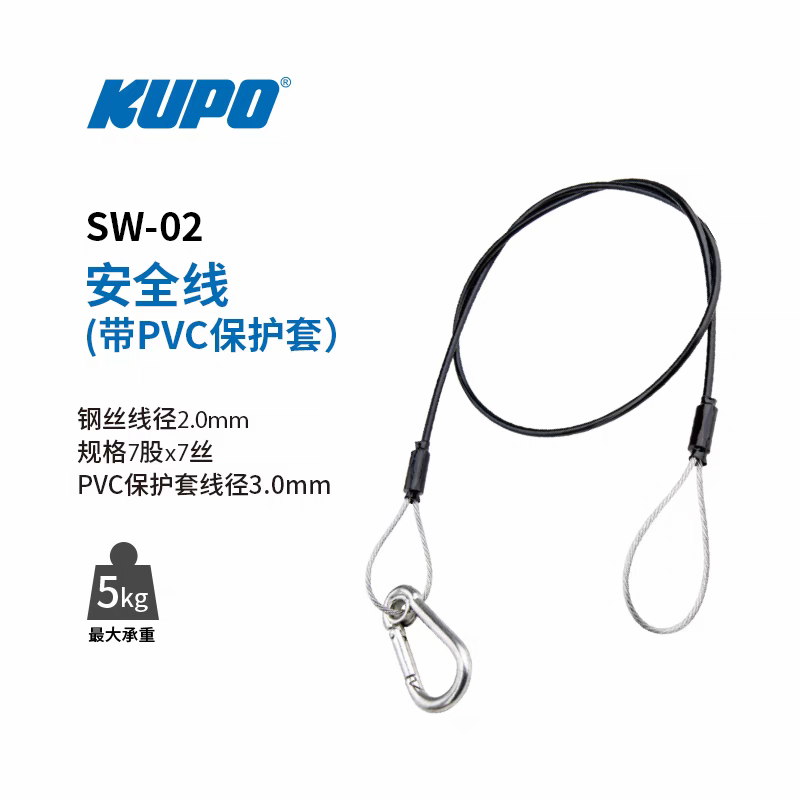 KUPO 安全线扣3.2mmPVC包胶保险绳 7股7丝safety wire SW-02