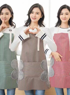围裙家用厨房防水防油罩衣工作服男女做饭围腰带工厂饭店餐饮专用