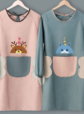 围裙厨房家用长袖防水防油做饭穿罩衣工作服餐饮饭店奶茶工厂办公