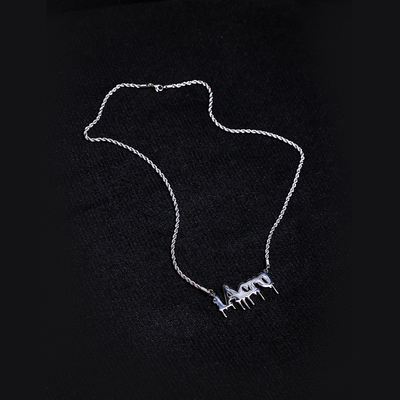 潮流银色3mm钛钢街头风麻花链