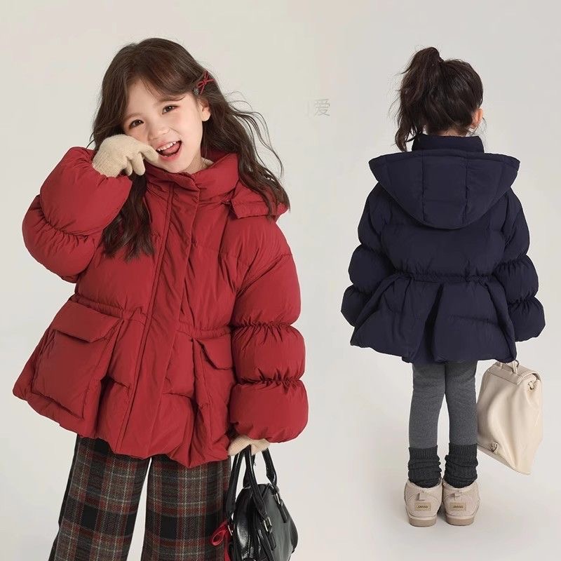 女童短款棉服秋冬季2025新款洋气儿童加棉外套女孩拜年服新年衣服