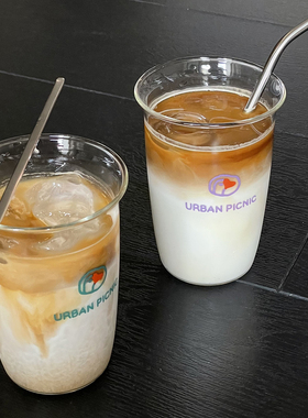 如本|小呆鹅原创玻璃杯 咖啡牛奶啤酒果汁饮料杯400ml