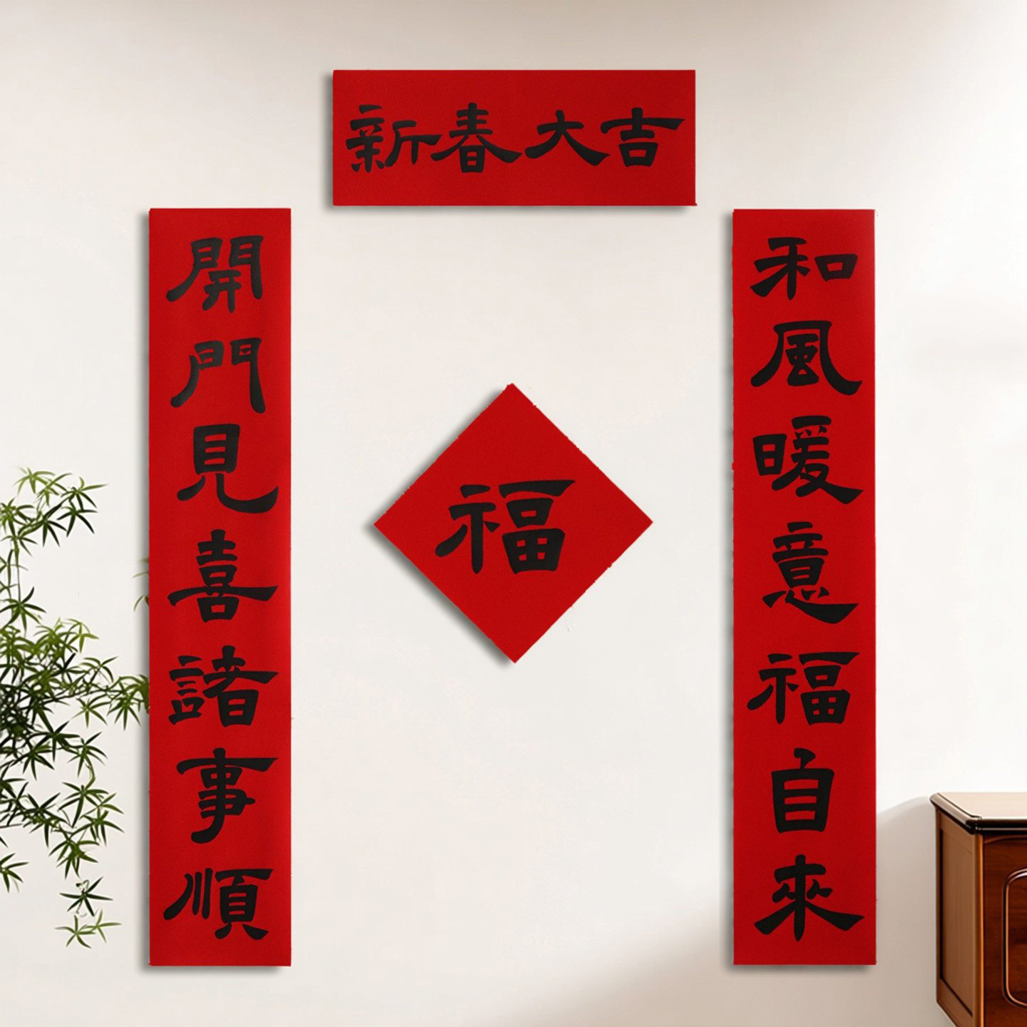 新居对联乔迁进宅门联新年春联福字对联春节装饰大门入户门装饰