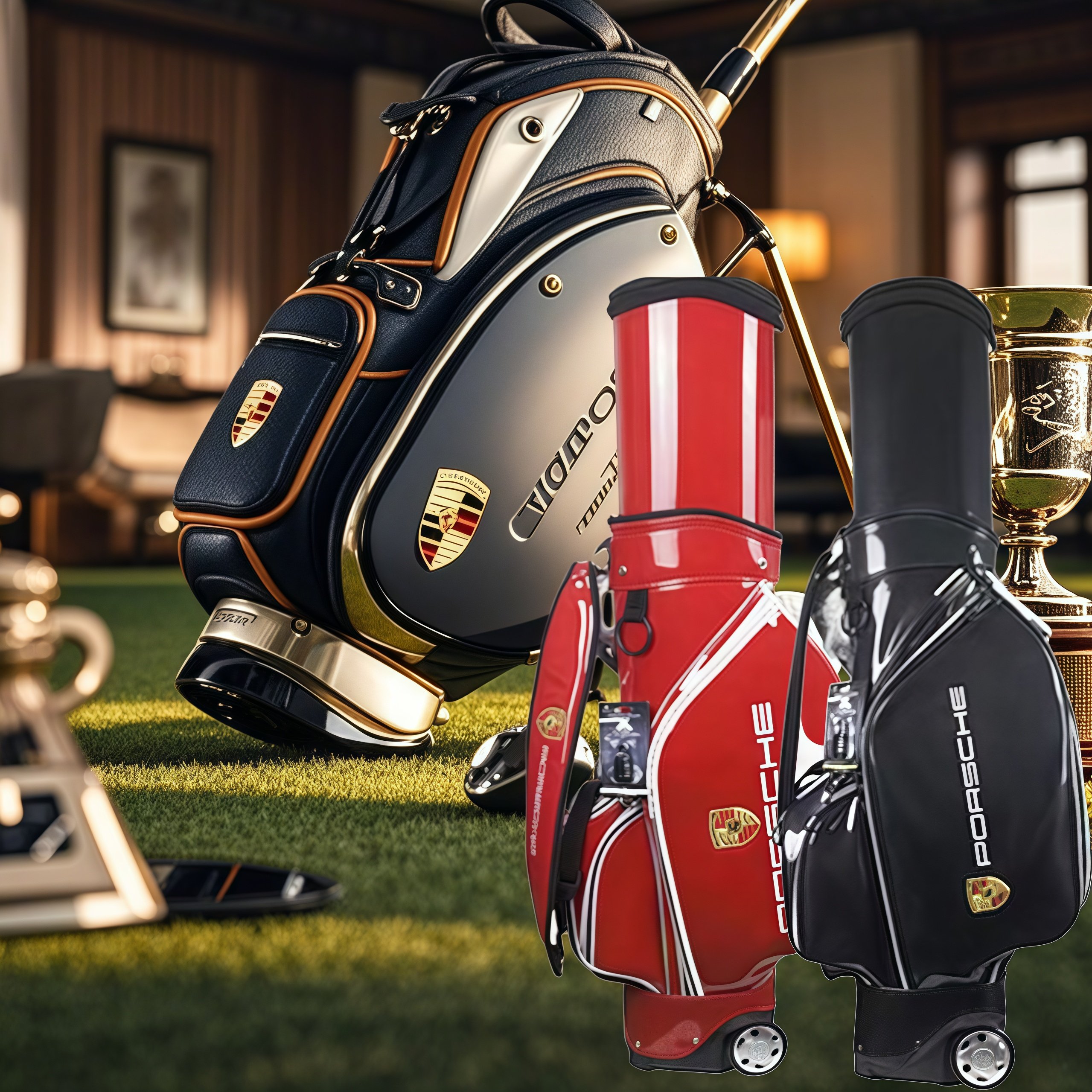 保时捷 高尔夫航空伸缩包可推拉托运高档全水晶材质防水耐磨新品