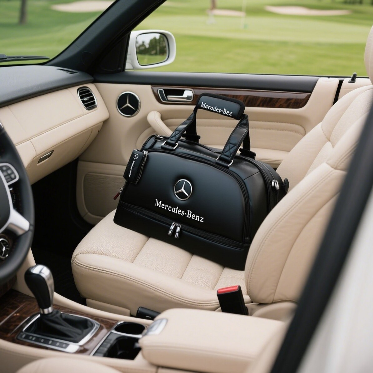 奔驰BenZ高尔夫包男女轻便衣服包单肩背鞋包水晶材料防水耐磨球包