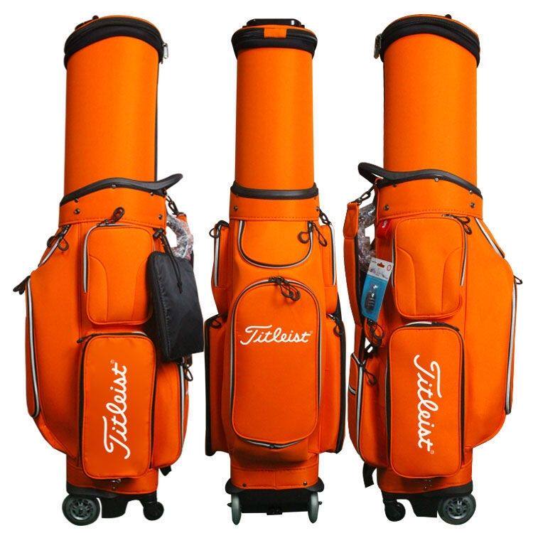 男女多功能高尔夫航空托运尼龙防水伸缩万向四轮大容量球包带轮