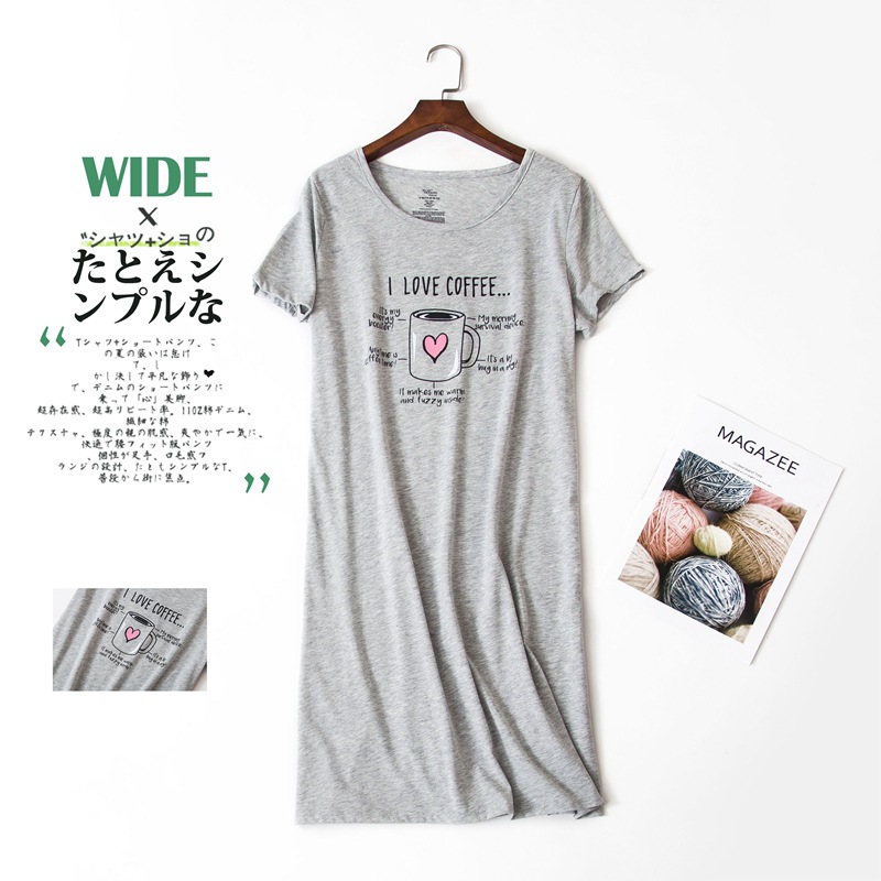 夏季全棉卡通风字母大码短袖睡衣