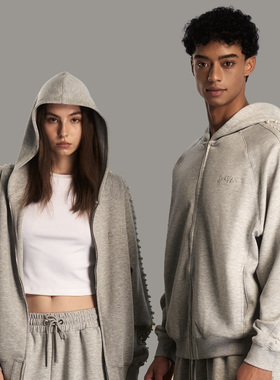 【朱志鑫同款】s45珍珠基础卫衣优质太空棉拉链帽衫 亲肤空气层