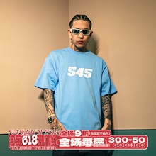 S45新款潮流基础印花圆领纯棉短袖打底宽松休闲情侣美式街头t恤男