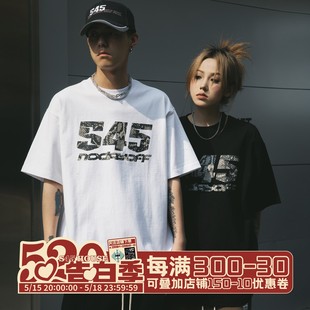 S45夏季 嘻哈街头潮流t恤男 蛇纹基础logo黑白纯棉宽松蛇纹短袖 新款