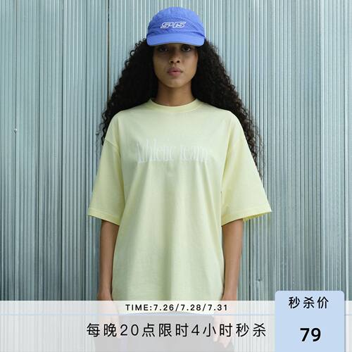 S45美式复古字母宽松短袖T恤