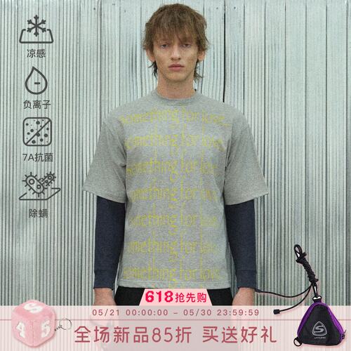 S45潮流标语满版印花短袖T恤