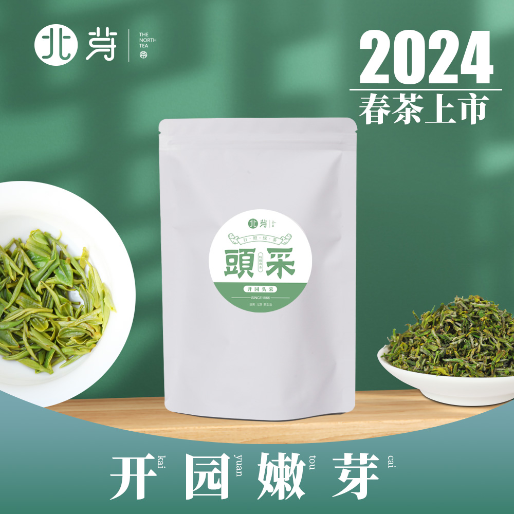 日照绿茶2024新茶开园头采特级自立袋装毛尖豌豆鲜香一芽一叶初展