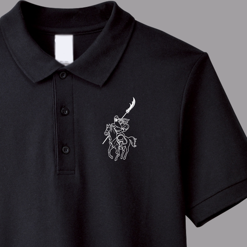 关夫劳伦关公SOLO关羽千里走单骑云长潮纯棉圆领翻领polo短袖t恤