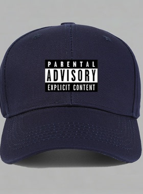 脏标美国唱片业协会Parental Advisory Label棒球帽做旧鸭舌帽子