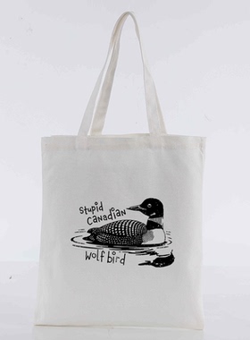 wolf bird stupid Canadian 潮hudsonwilliam巅峰对决同款帆布包