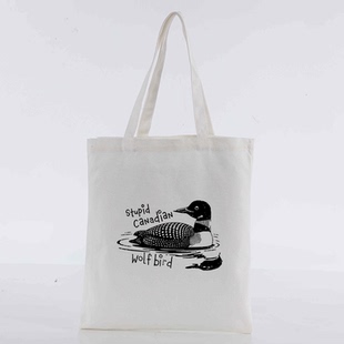 wolf bird stupid Canadian 潮hudsonwilliam巅峰对决同款帆布包