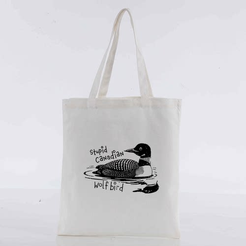 wolf bird stupid Canadian 潮hudsonwilliam巅峰对决同款帆布包