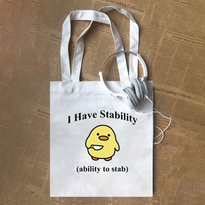 I Have Stability 美式趣味情绪稳定动手能力强创意帆布包