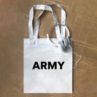 ARMY陆军军队英文印字欧美帆布包