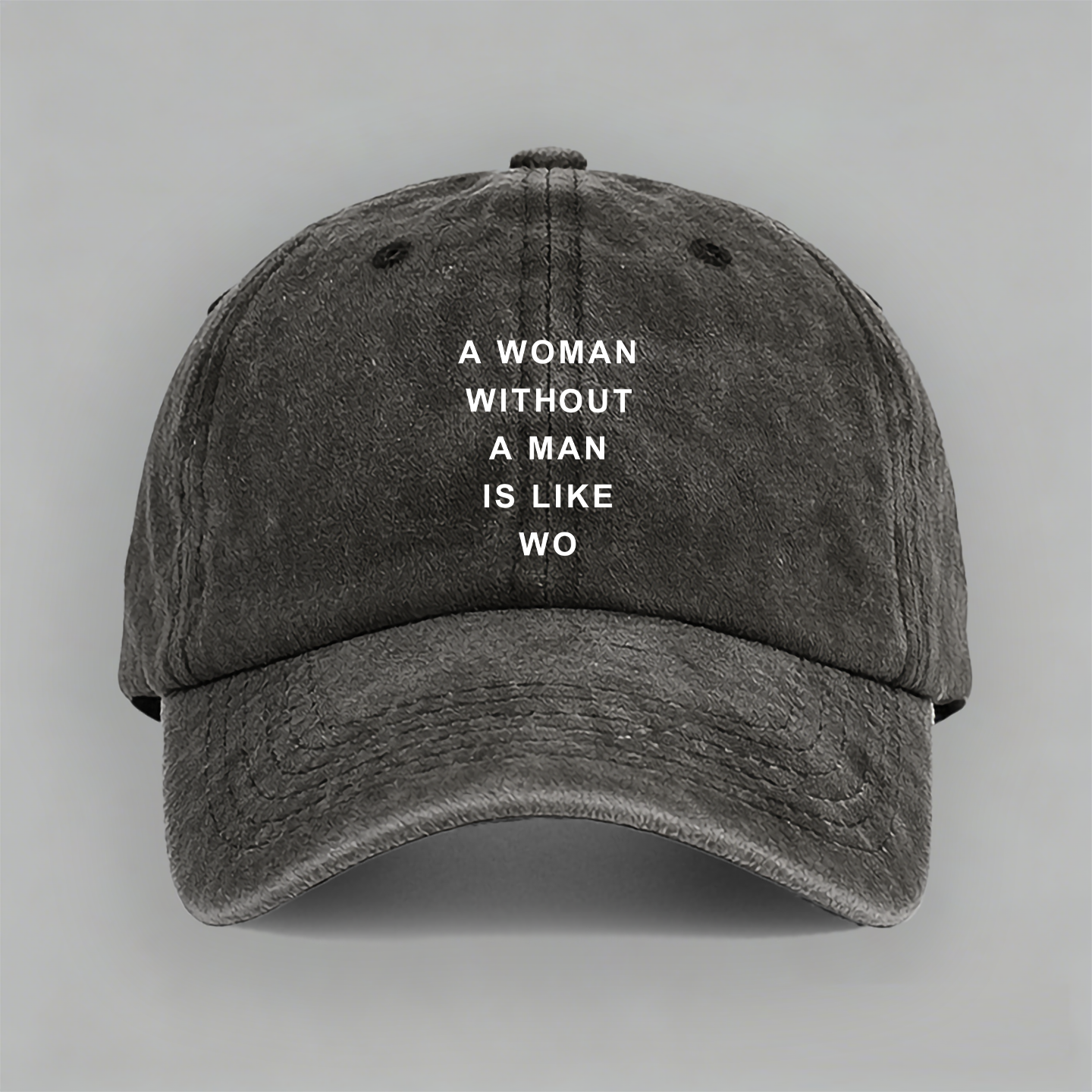 woman without man is like wo 单身姐妹有趣棒球帽做旧鸭舌帽子