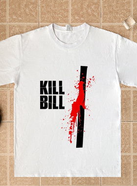 Kill Bill 怀旧电影杀死比昆汀大逃杀创意黄色宽松衣服纯棉短袖