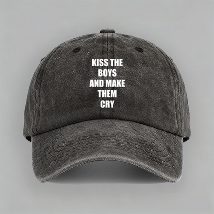 kiss the boys and make them cry 趣味搞笑字母棒球鸭舌帽子防晒