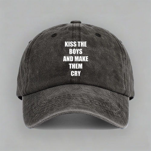 kiss the boys and make them cry 趣味搞笑字母棒球鸭舌帽子防晒