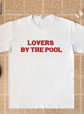 lovers by the pool金钟仁EXO短袖T恤夏季纯棉半袖潮小众设计男女