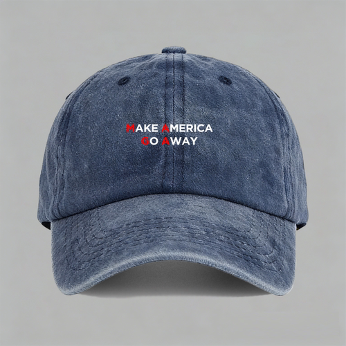 make America go away 格陵兰岛创意MAGA英语反美印字棉棒球帽子