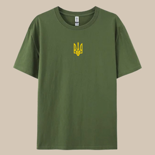 乌克兰国旗国徽Ukraine透气短袖圆领印花创意休闲流行T恤男女衣服