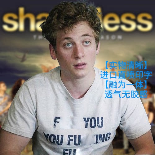 F YOU无耻之徒美剧LIP周边Shameless衣服短袖字母进口直喷印花t恤