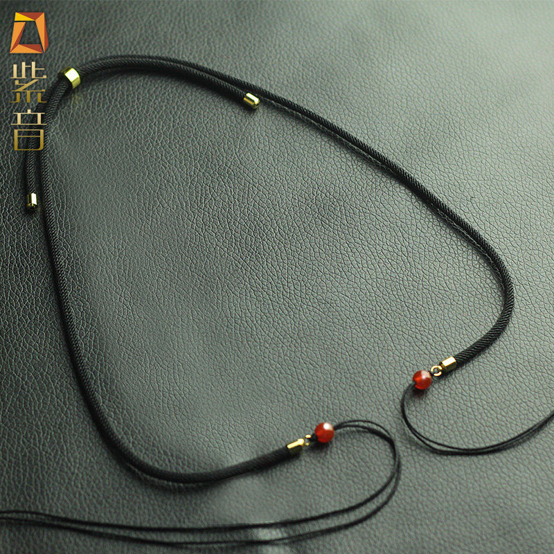 天珠吊坠横穿挂绳男女款手工编织挂脖九眼配件配绳吊绳锁骨项链绳