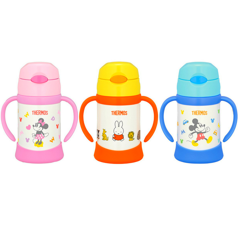 日本本土膳魔师儿童手柄吸管真空保温杯子卡通FHI250ml配件不锈钢