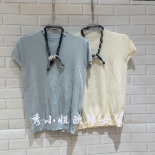 短袖 针织衫 女宽松显瘦27025 百搭圆领小飞袖 欧洲站2026春新JVC时尚