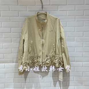 百搭立领蕾丝拼接短款 时尚 外套女上衣潮2206 新款 欧洲站2026春季