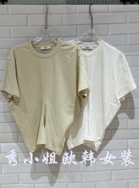 欧洲站2026春季PH23时尚百搭圆领短袖简约小字母T恤女上衣潮5328