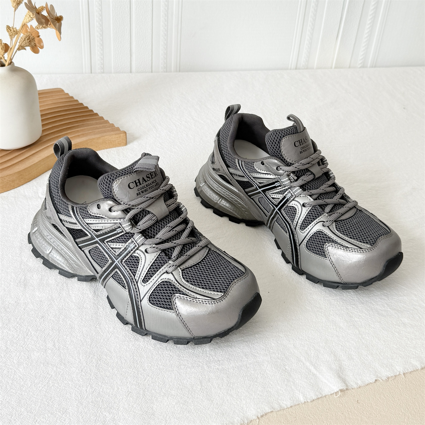 2025真皮增高老爹鞋厚底女单鞋